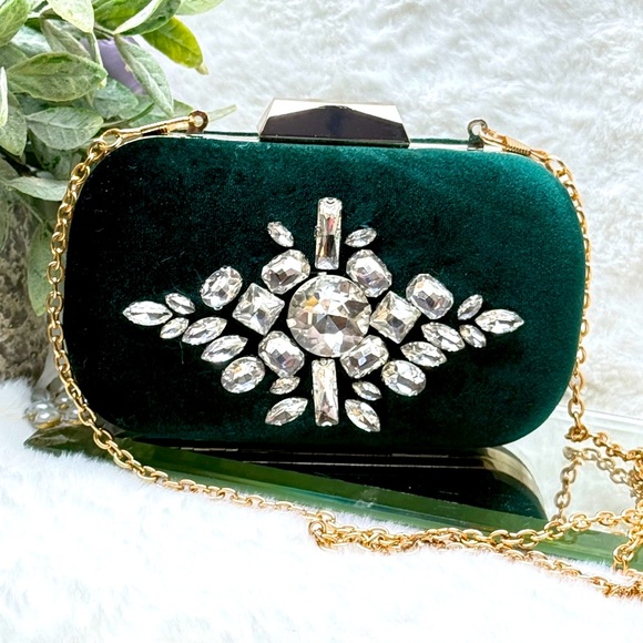 Handmade Handbags - Vintage La Decadence Emerald Green Velvet Clutch